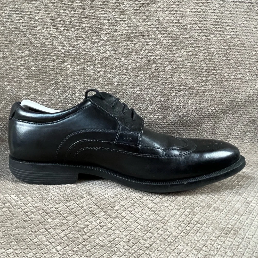 NUNN BUSH Men’s Black Wingtip Lace Up Leather Dress Shoes sz 9.5M LIKE NEW - Picture 8 of 16